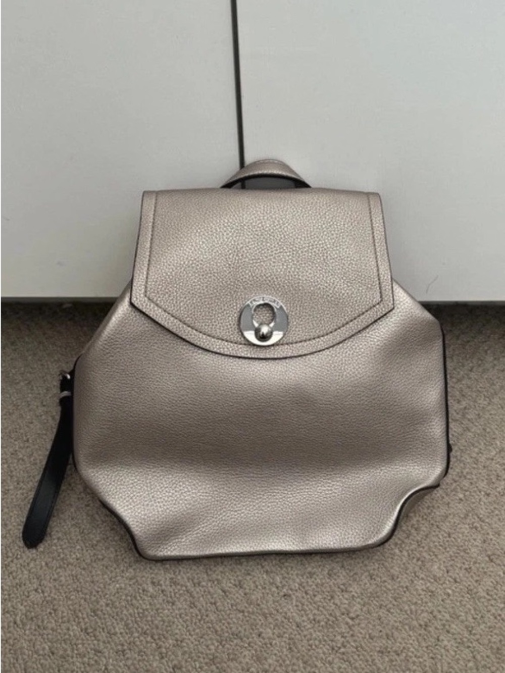 Jack wills Metallic Silver leather Backpack